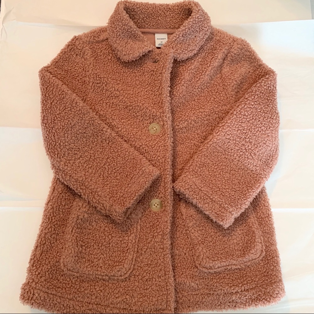 Old Navy Dusty Rose Teddy Bear Coat